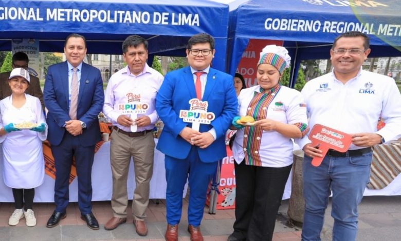 El gobernador de Puno presentando la Expo Puno Lima 2024, resaltando la cultura puneña y la Festividad de la Virgen de la Candelaria.