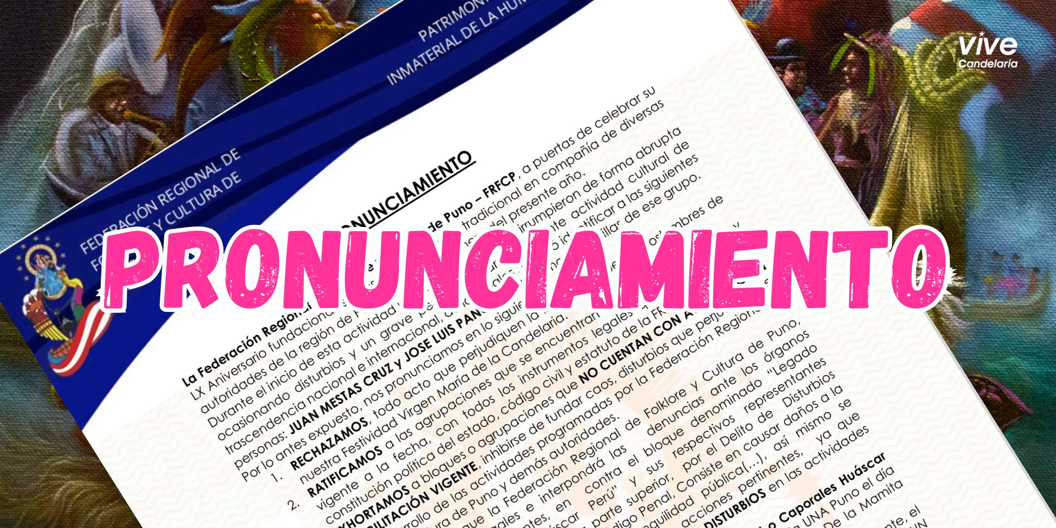 Pronunciamiento de la FRFCP tras disturbios en el 60.º aniversario.