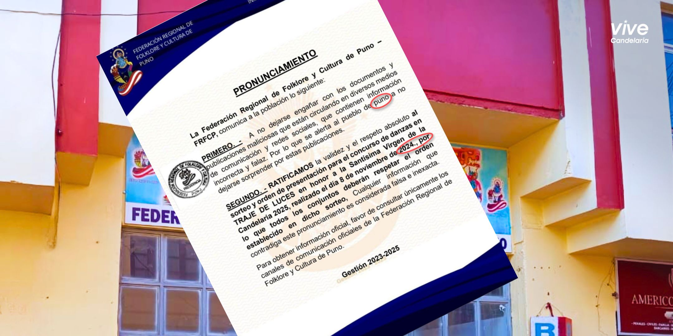 Imagen del documento del pronunciamiento