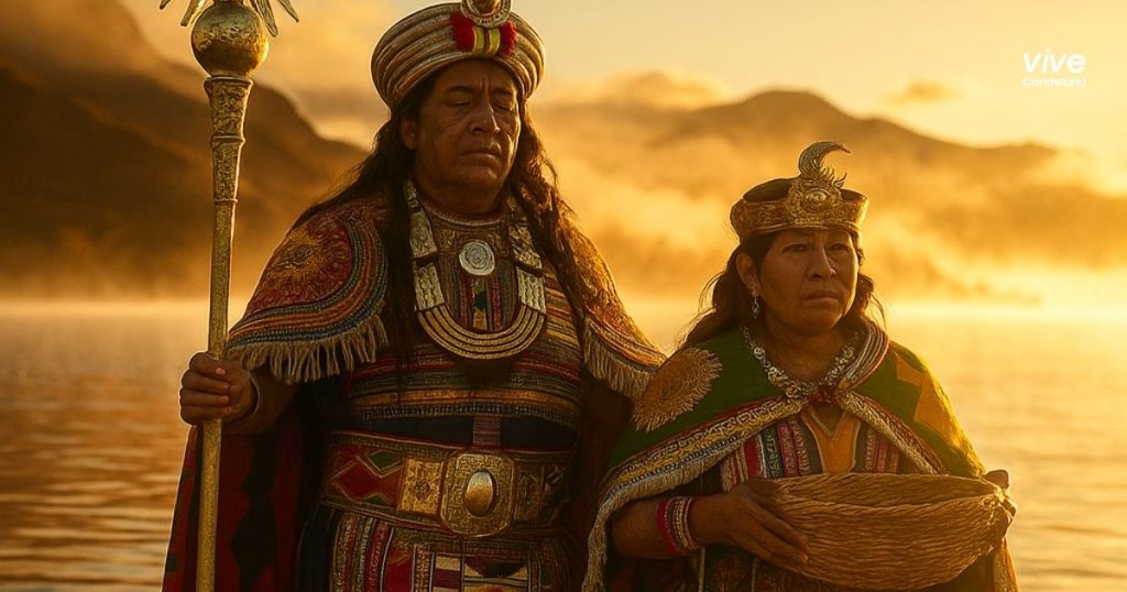 Escenificación de Manco Cápac y Mama Ocllo en Puno 2025 en el lago Titicaca