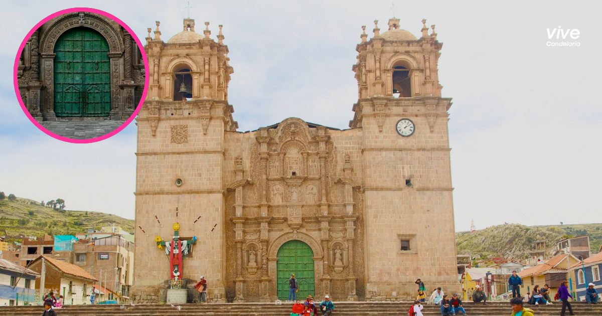 Primera restauración histórica del portón de la Catedral de Puno en 300 años