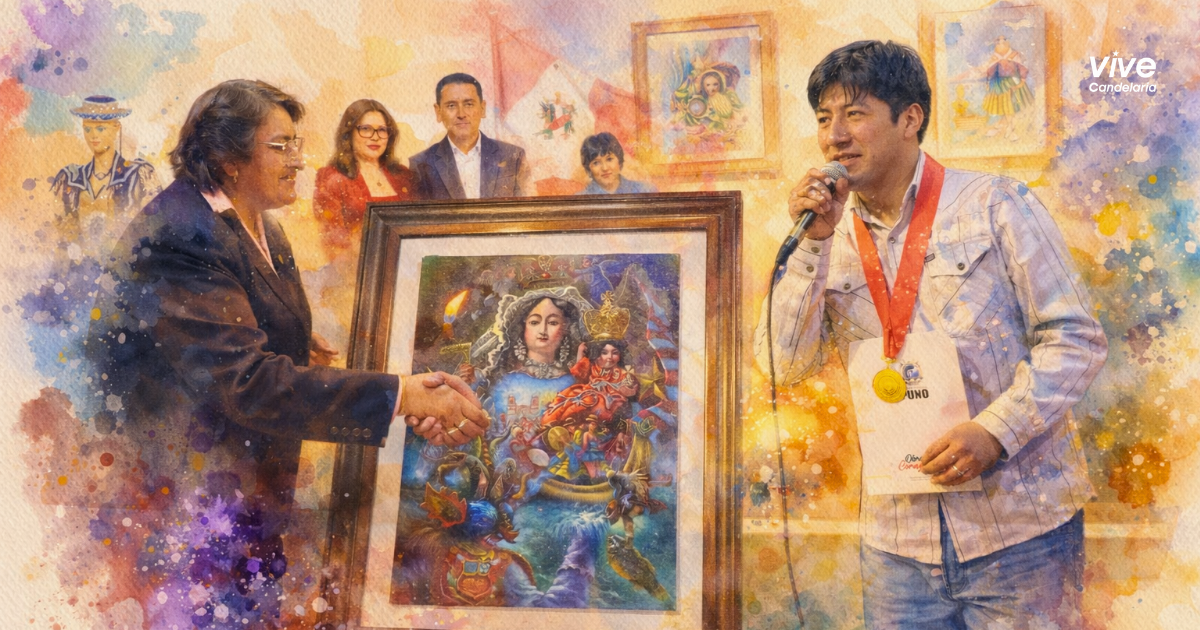 Jashua gana el primer lugar del afiche oficial de la Festividad Virgen de la Candelaria 2025 en Puno