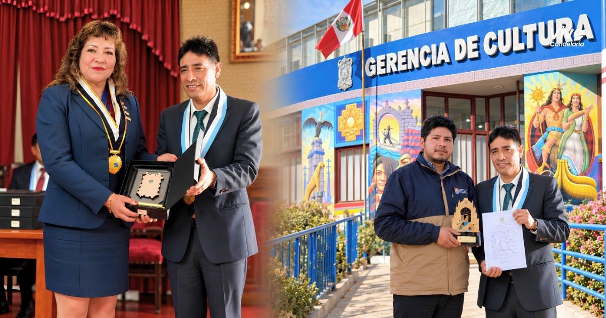 Harthley Vela recibe reconocimientos del Colegio San Carlos y la Municipalidad de Puno por su aporte cultural